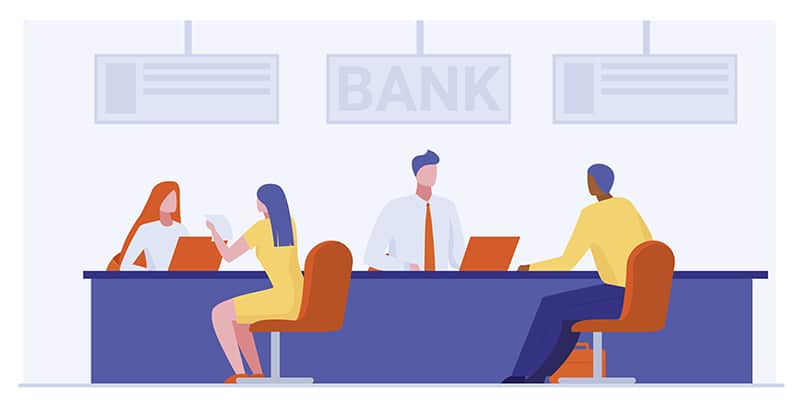 jovem aprendiz bradesco - atendentes de banco ajudando clientes
