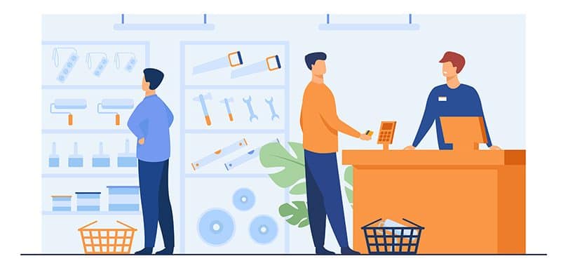 Jovem aprendiz extra - ilustração de um mercado