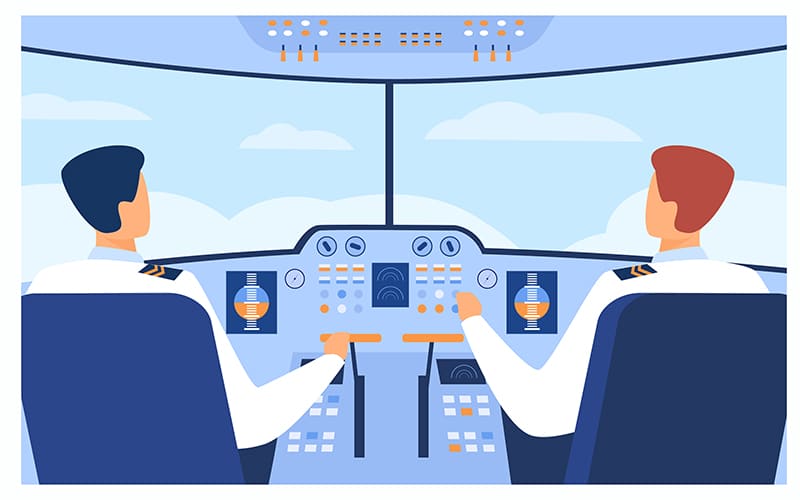 jovem aprendiz latam - ilustrador de dois pilotos de avião