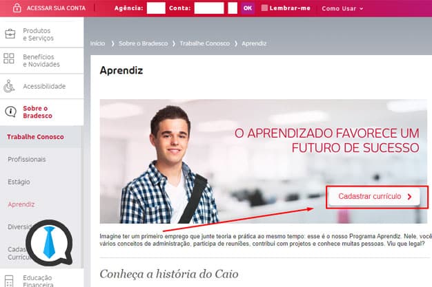 mentor profissional inscrição jovem aprendiz bradesco