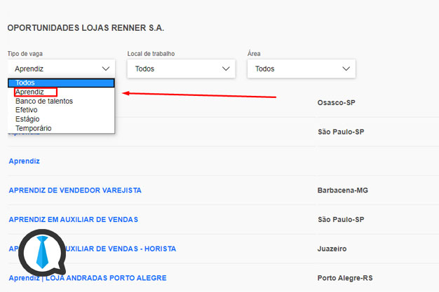 mentor profissional inscrição jovem aprendiz Renner 3