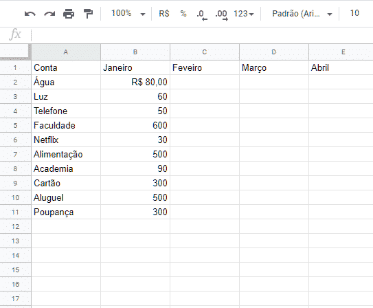 Mentor Profissional Planilha de Gastos 4