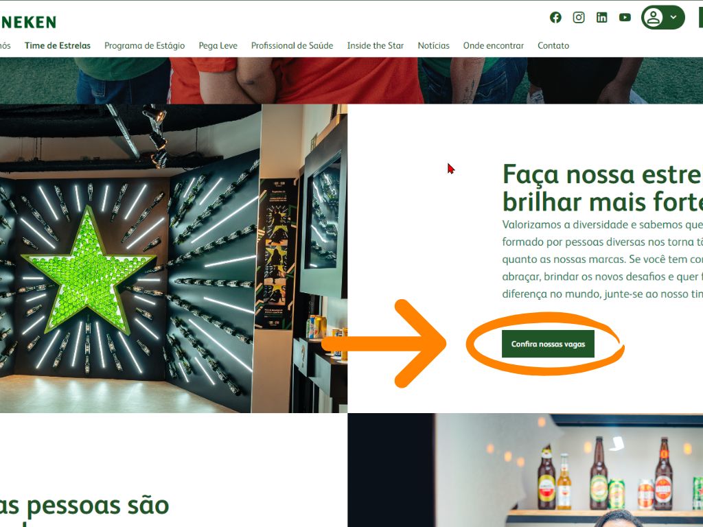 MP - Jovem Aprendiz Heineken: segunda imagem do tutorial de inscrição da vaga